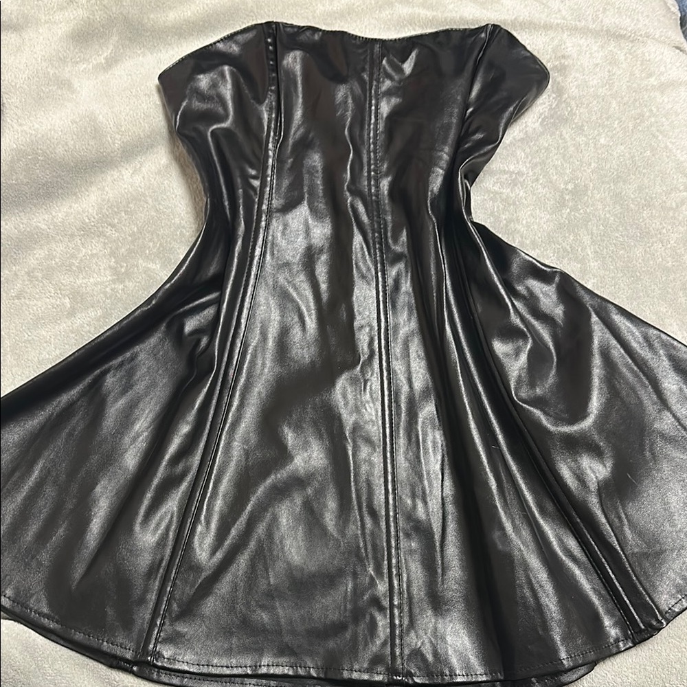 Black Leather Mini Dress